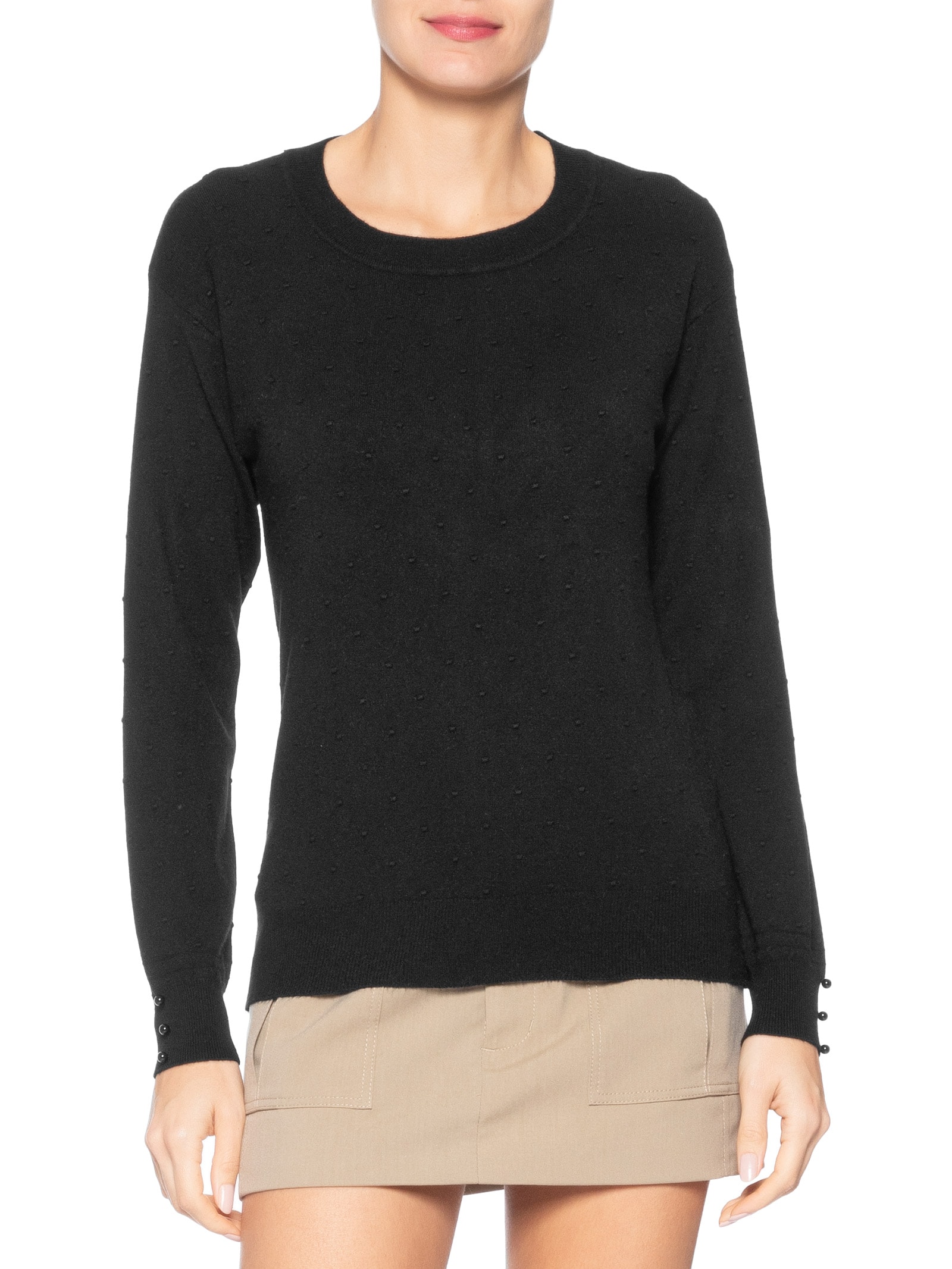 Blusa Feminina Em Tricot Preto Market 33