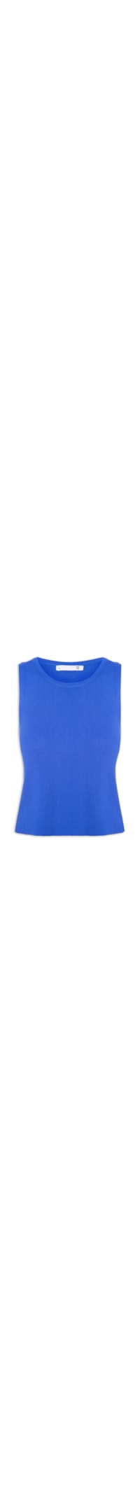 Blusa Feminina Em Tricot Sem Manga - Azul