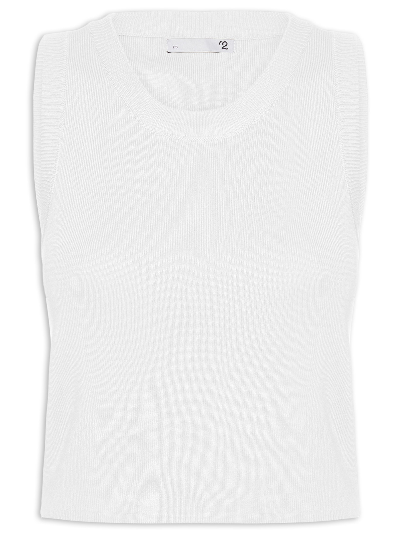 Blusa Feminina Em Tricot Sem Manga Branco '2Essential