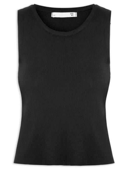 Blusa Feminina Em Tricot Sem Manga – Preto