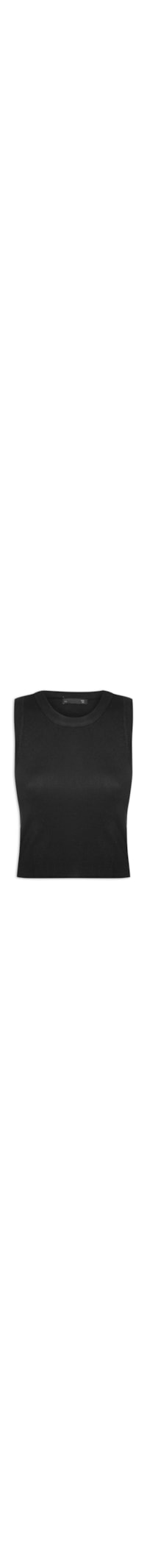 Blusa Feminina Em Tricot Sem Manga - Preto