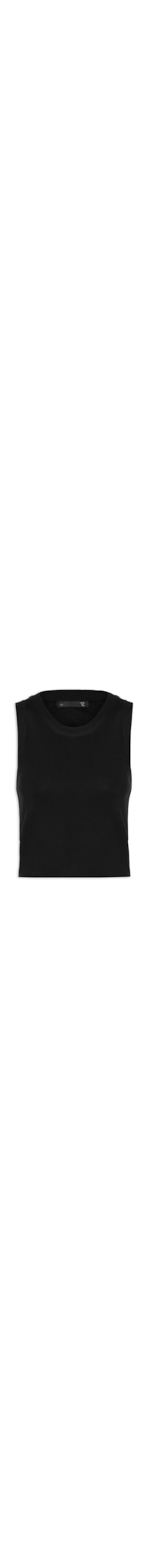 Blusa Feminina Em Tricot Sem Manga - Preto