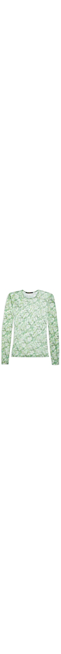Blusa Feminina Em Tule Floral Cura Aquarius - Verde