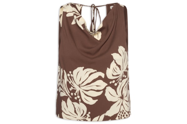 Blusa Feminina Estampa Bela Flor - Marrom