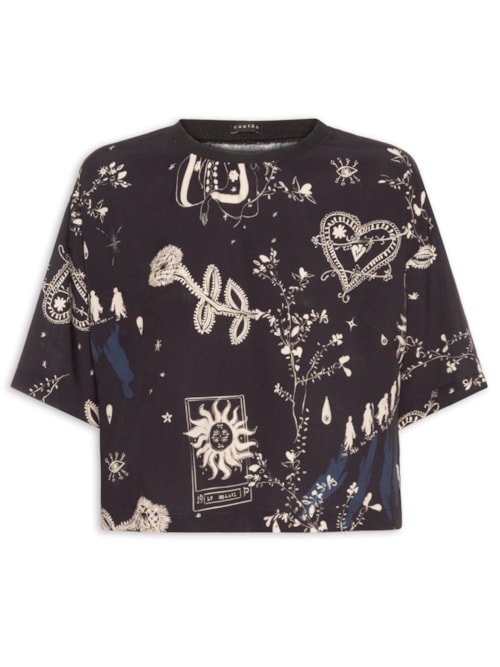 Blusa Feminina Estampa Estava Escrito – Preto