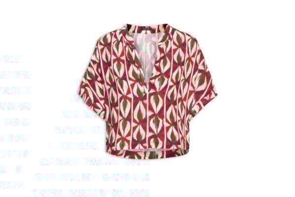 Blusa Feminina Estampa Hojas - Vermelho