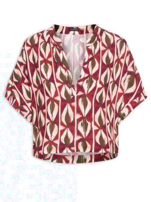 Blusa Feminina Estampa Hojas – Vermelho