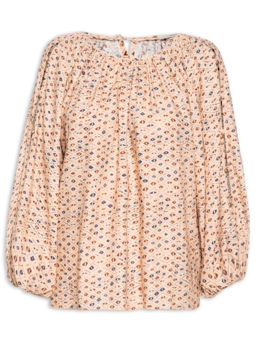 Blusa Feminina Estampa Ink – Bege