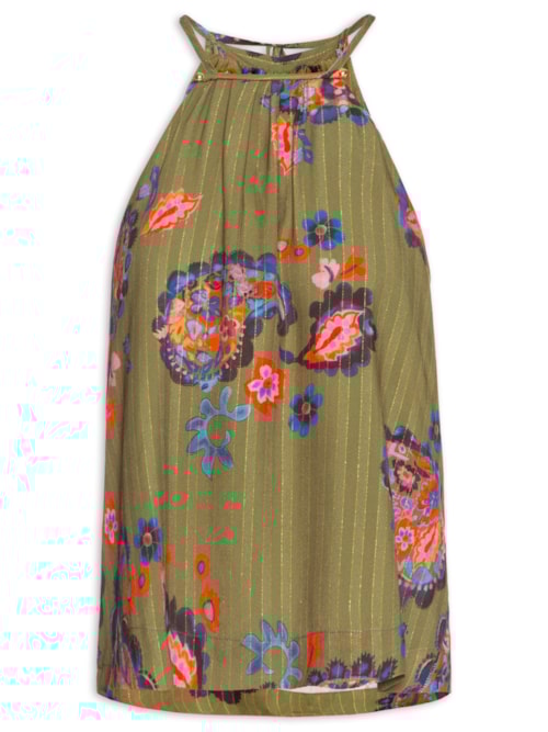 Blusa Feminina Estampa Paisley Acqua – Verde