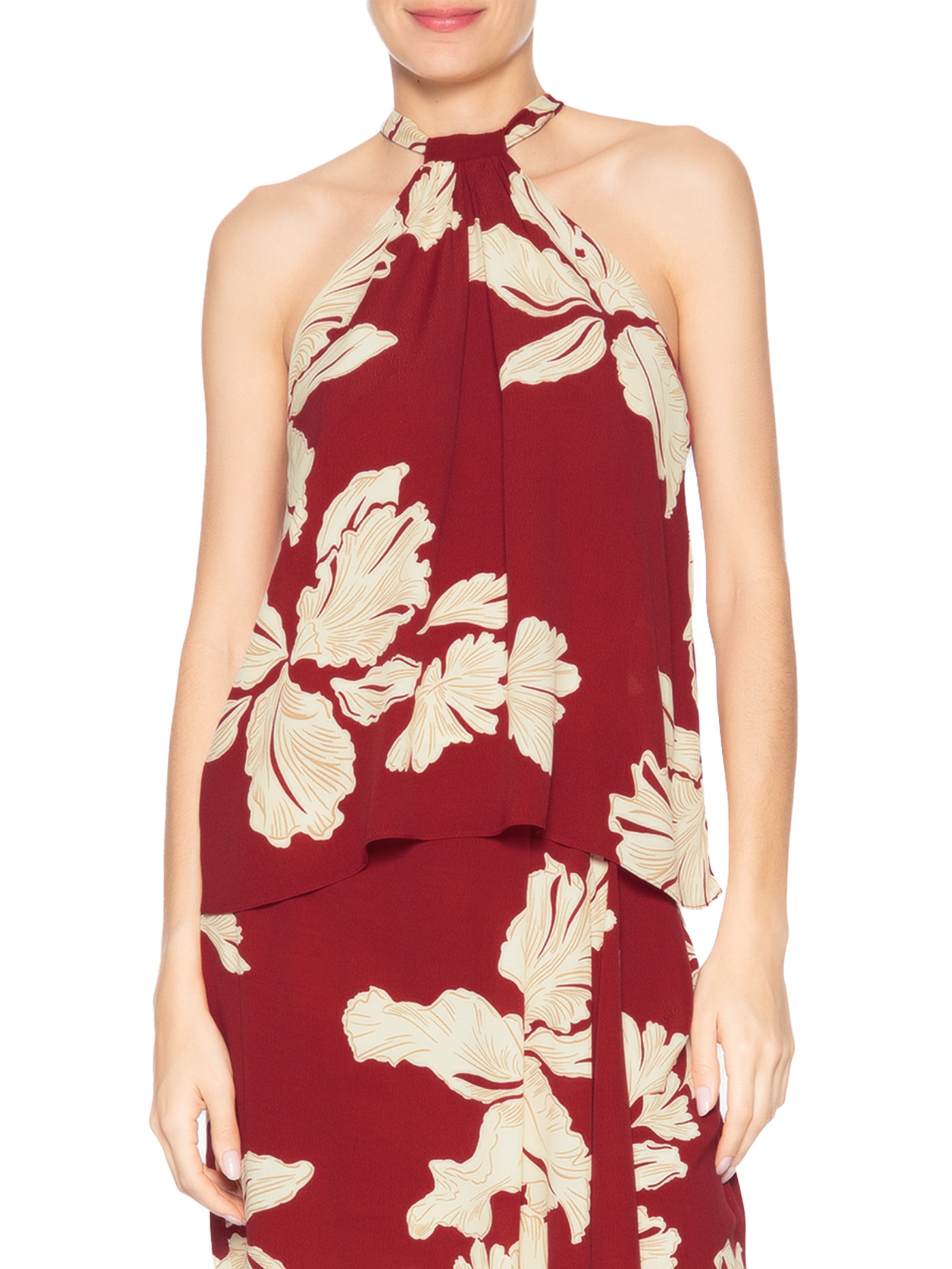 Blusa Feminina Estampa Pétala Vermelho Dress To