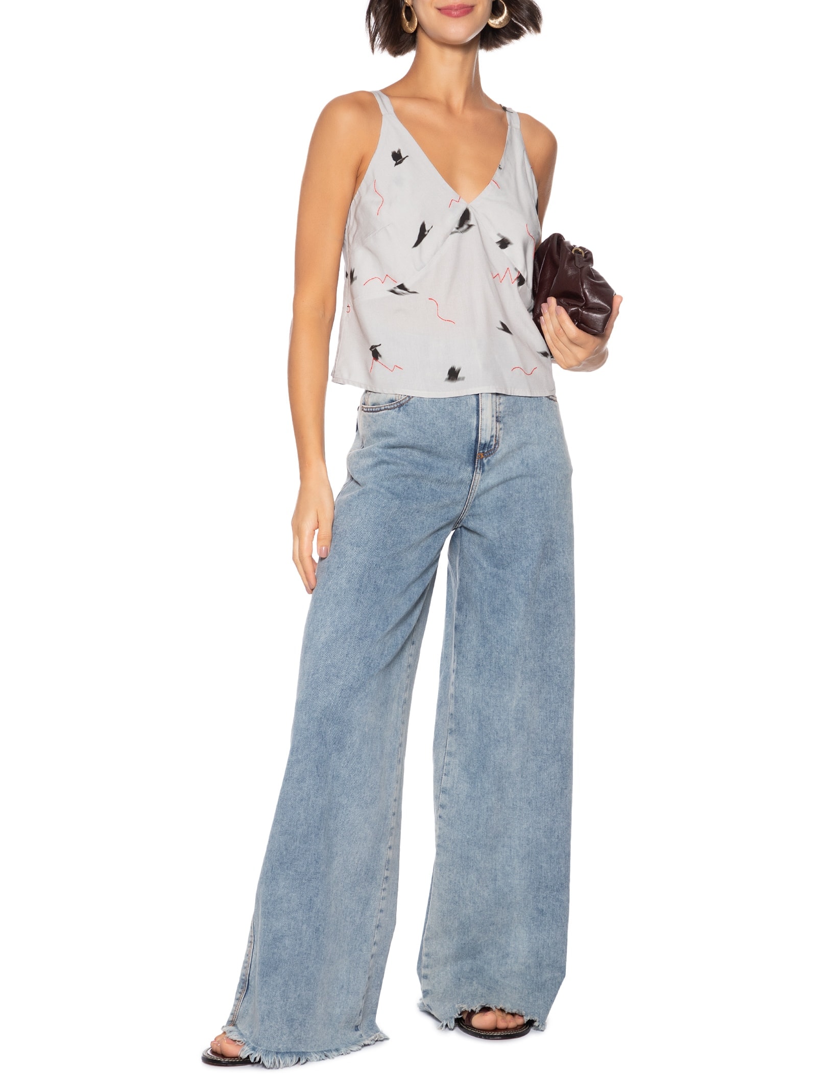 Blusa Feminina Estampa Veloz Cinza Cantão