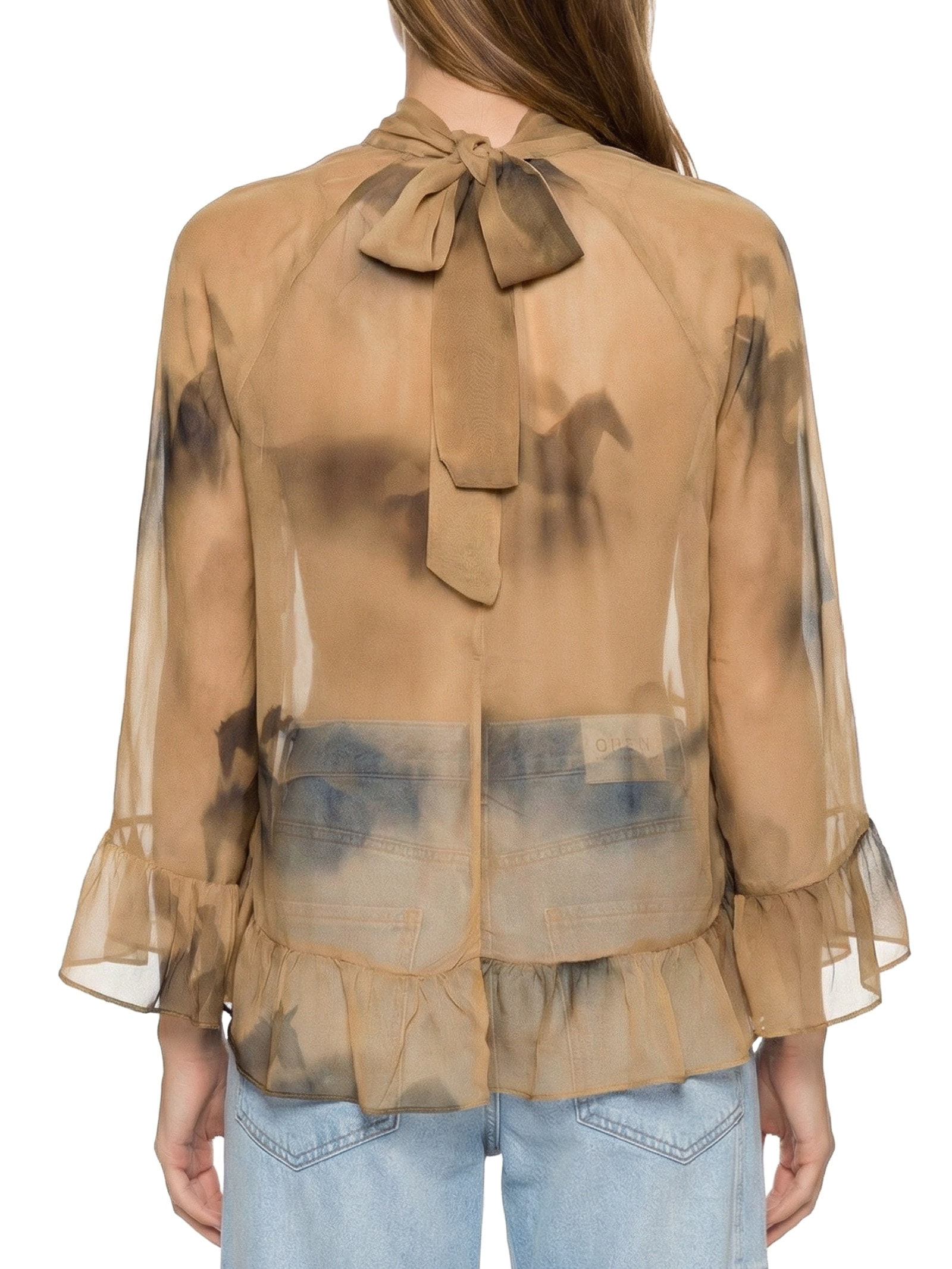 Blusa Feminina Estampada Bege Open