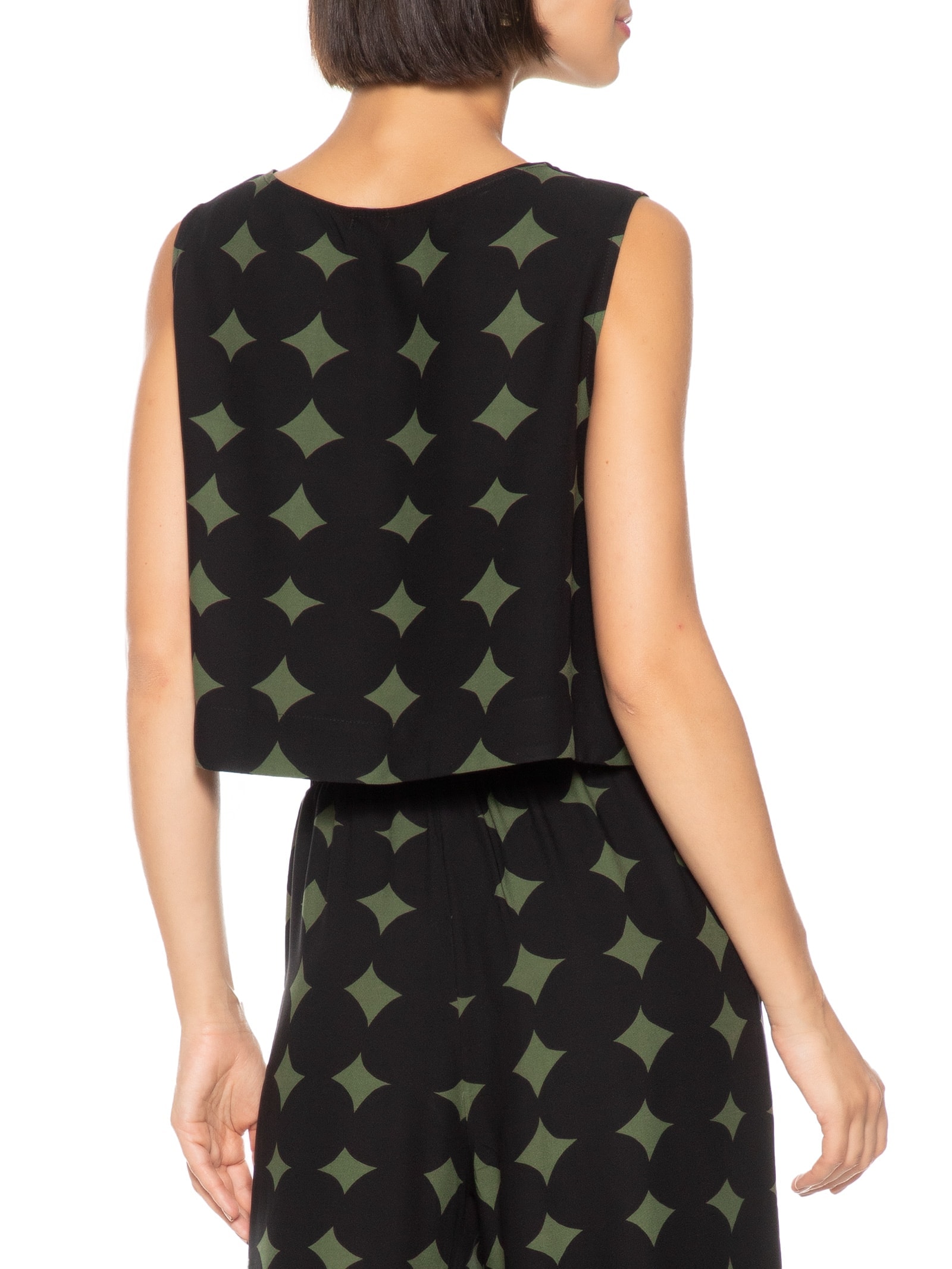 Blusa Feminina Estampada Catalina Preto Cantão