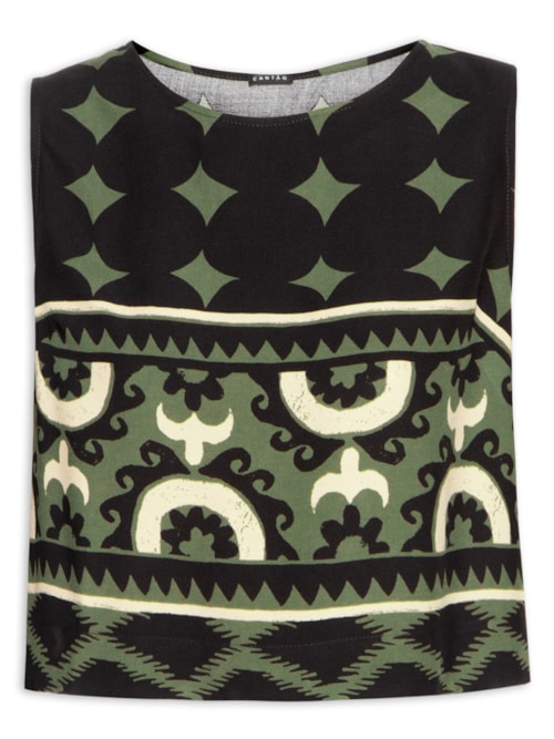 Blusa Feminina Estampada Catalina – Preto