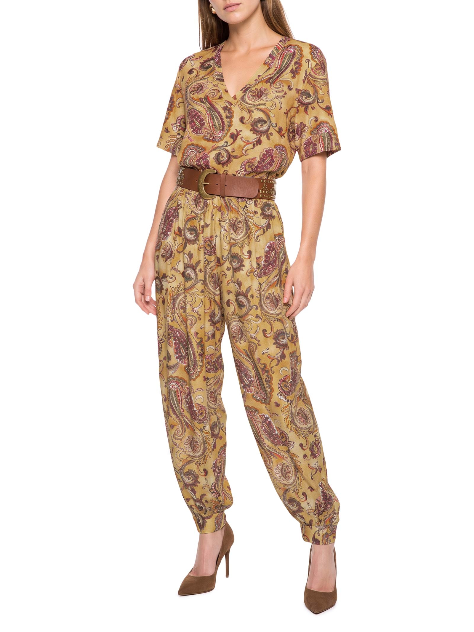 Blusa Feminina Estampada de Malha Decote V – Amarelo Lança Perfume