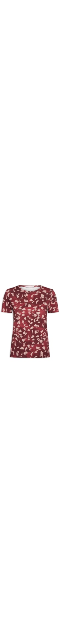 Blusa Feminina Estampada De Mangas Curtas - Vermelho