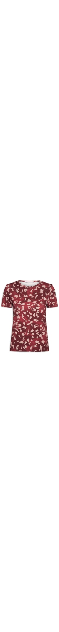 Blusa Feminina Estampada De Mangas Curtas - Vermelho