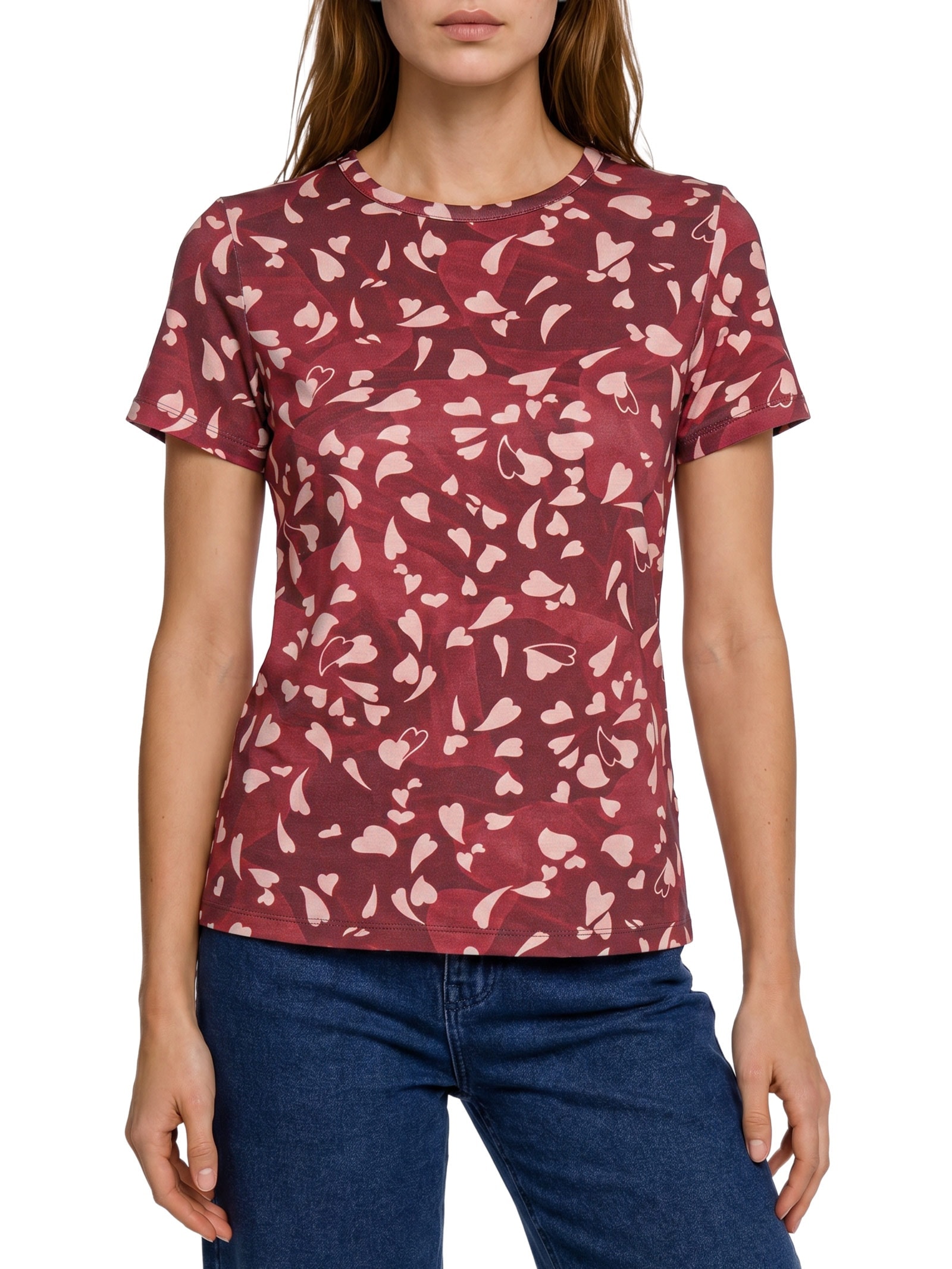Blusa Feminina Estampada De Mangas Curtas Vermelho Lez A Lez