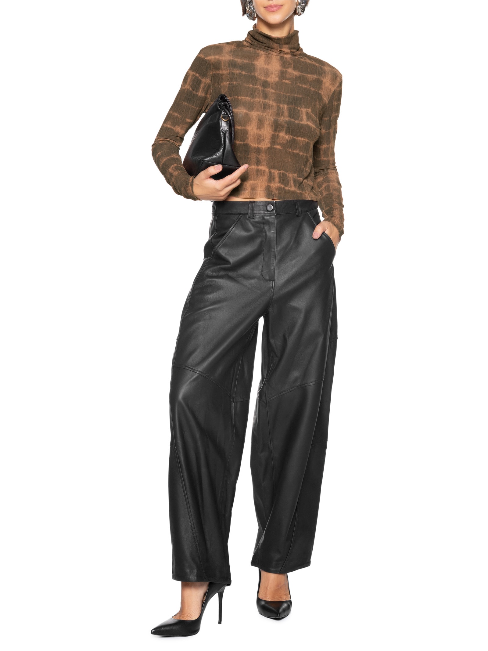 Blusa Feminina Estampada Marrom Open