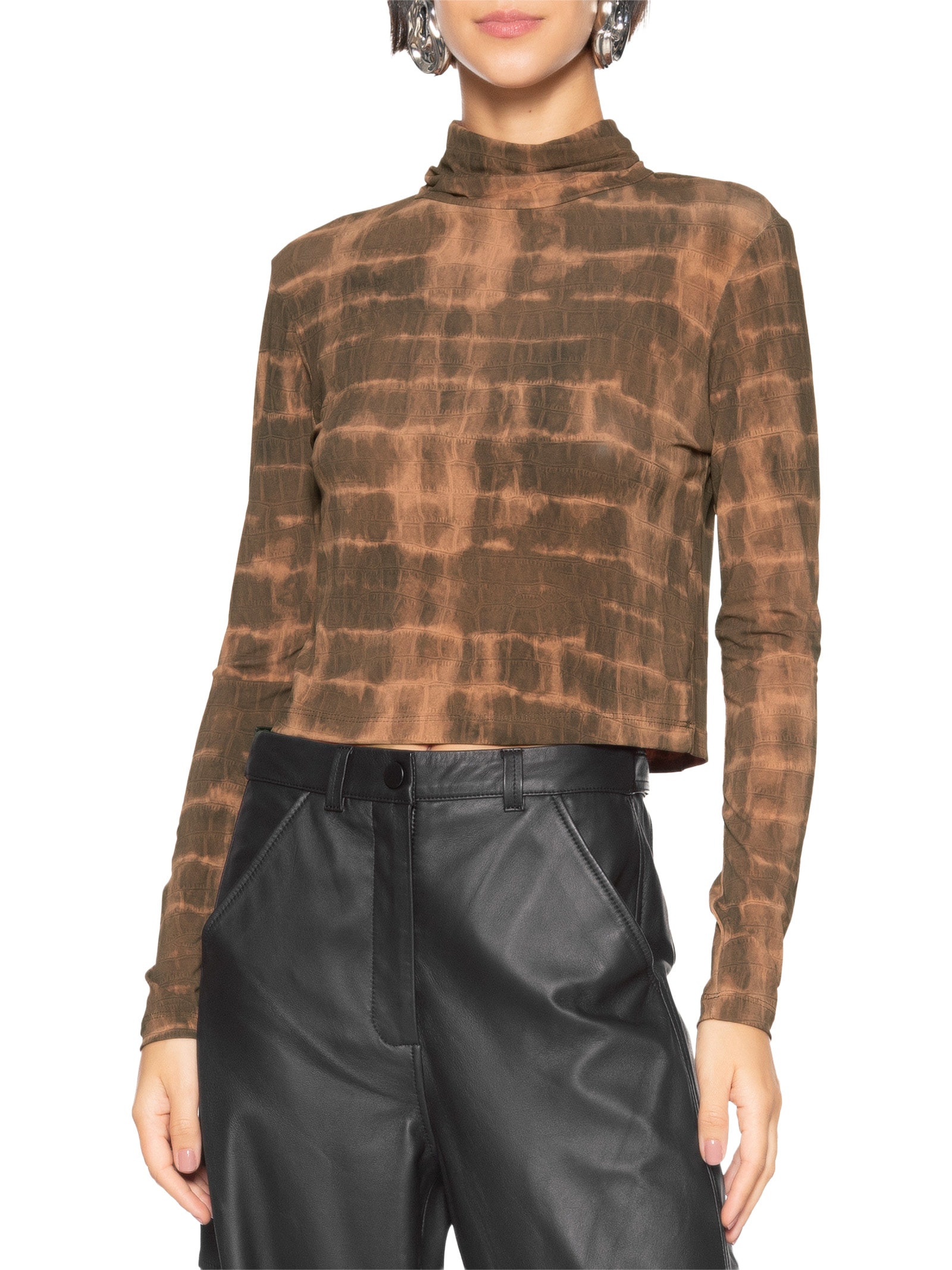 Blusa Feminina Estampada Marrom Open