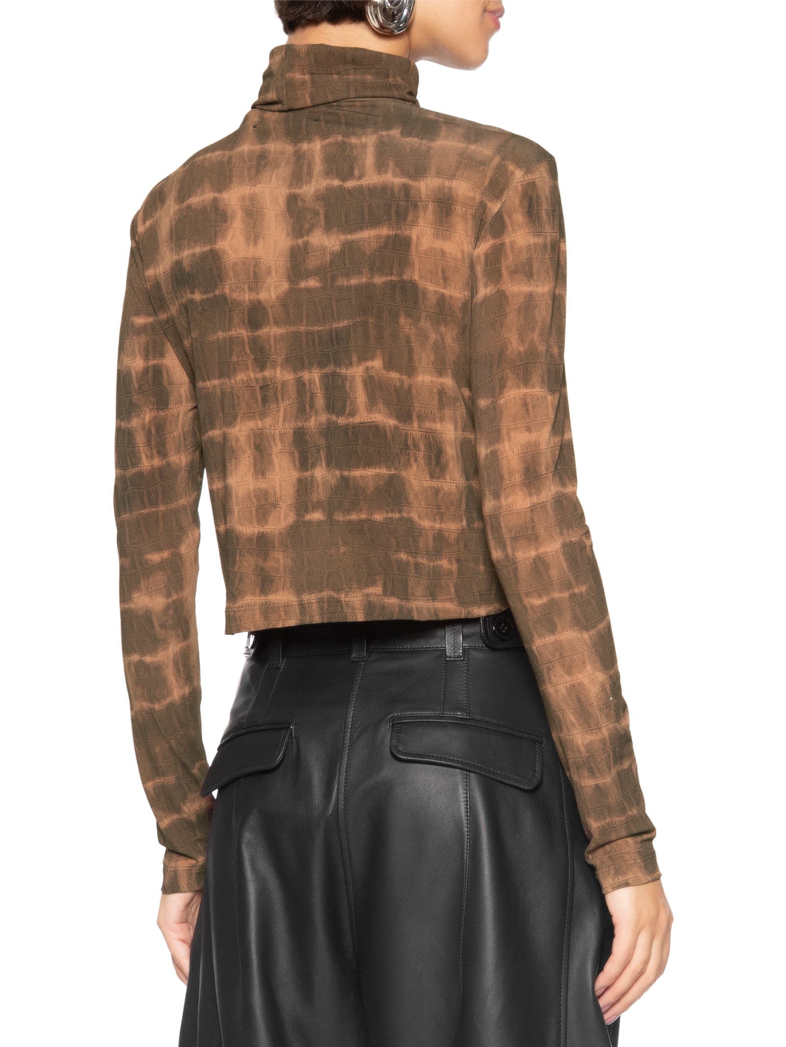 Blusa Feminina Estampada Marrom Open