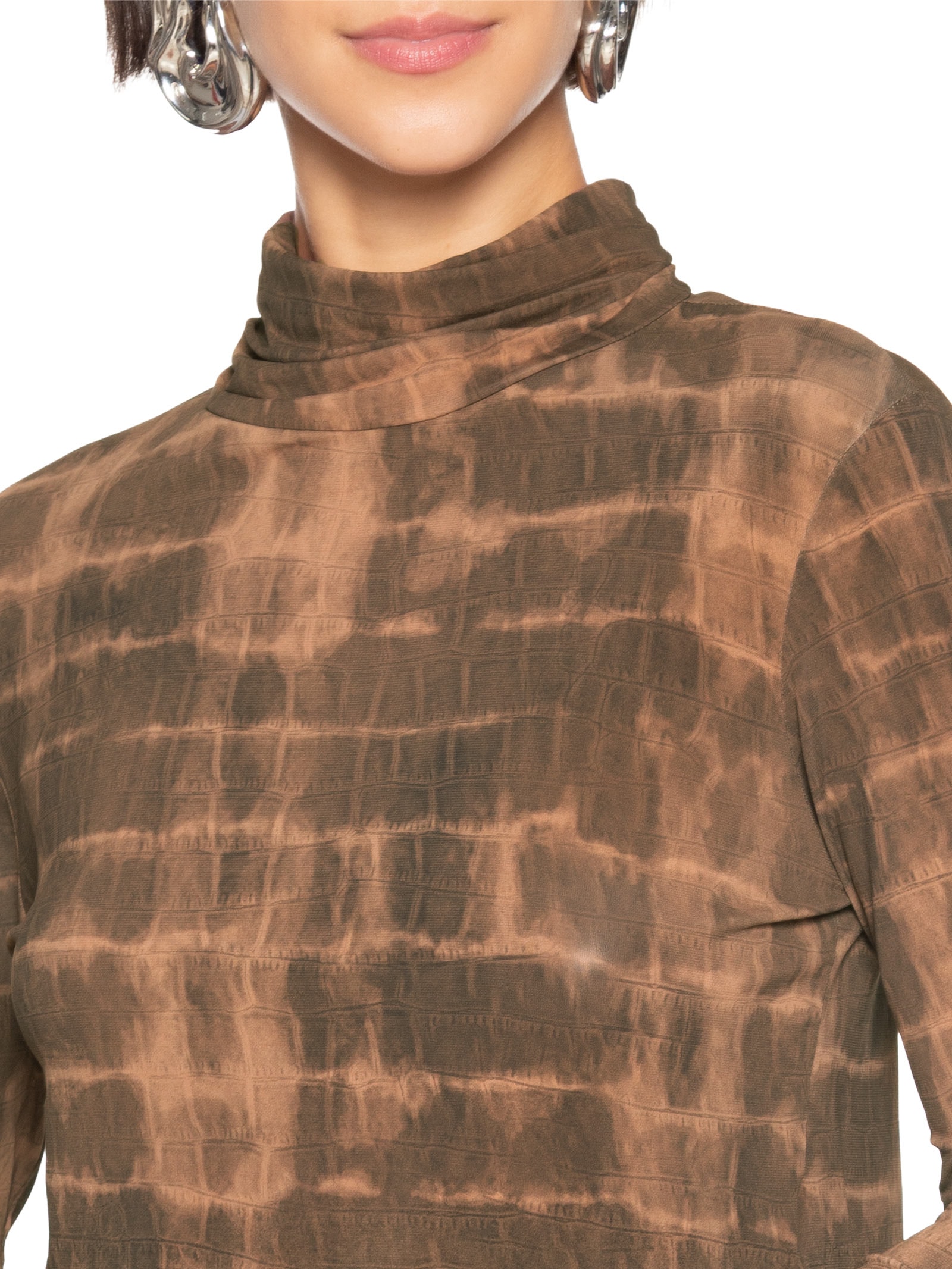Blusa Feminina Estampada Marrom Open