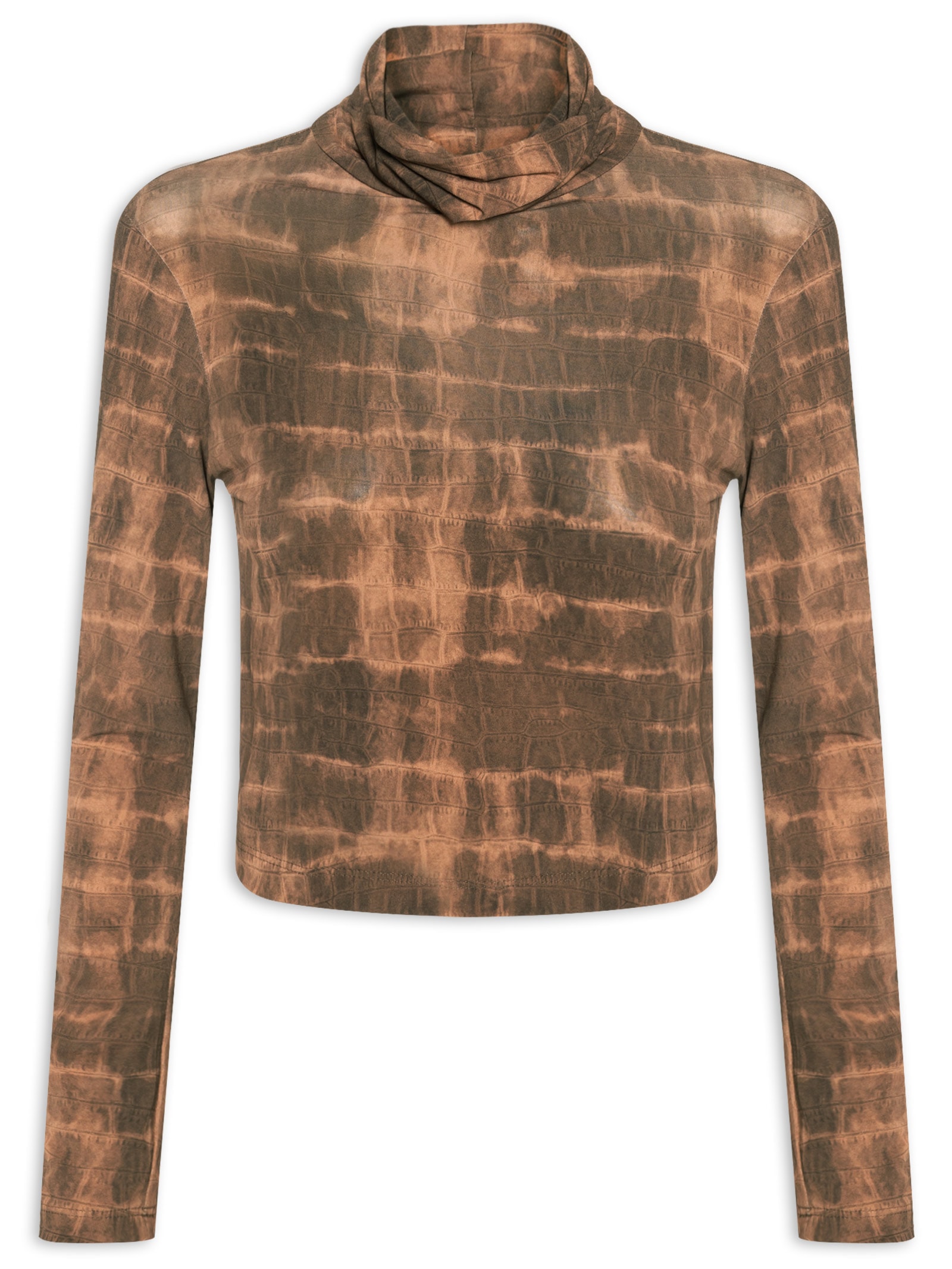 Blusa Feminina Estampada Marrom Open