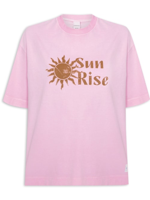 Blusa Feminina Estampada Oversized Super Cotton - Rosa
