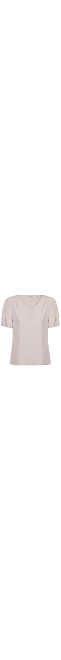 Blusa Feminina Evasê Decote V - Bege
