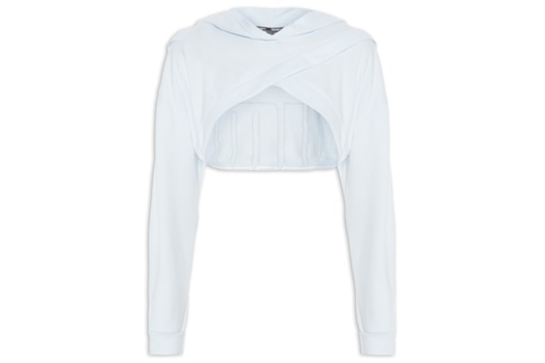 Blusa Feminina Fit Move Cropped Hoodie - Azul