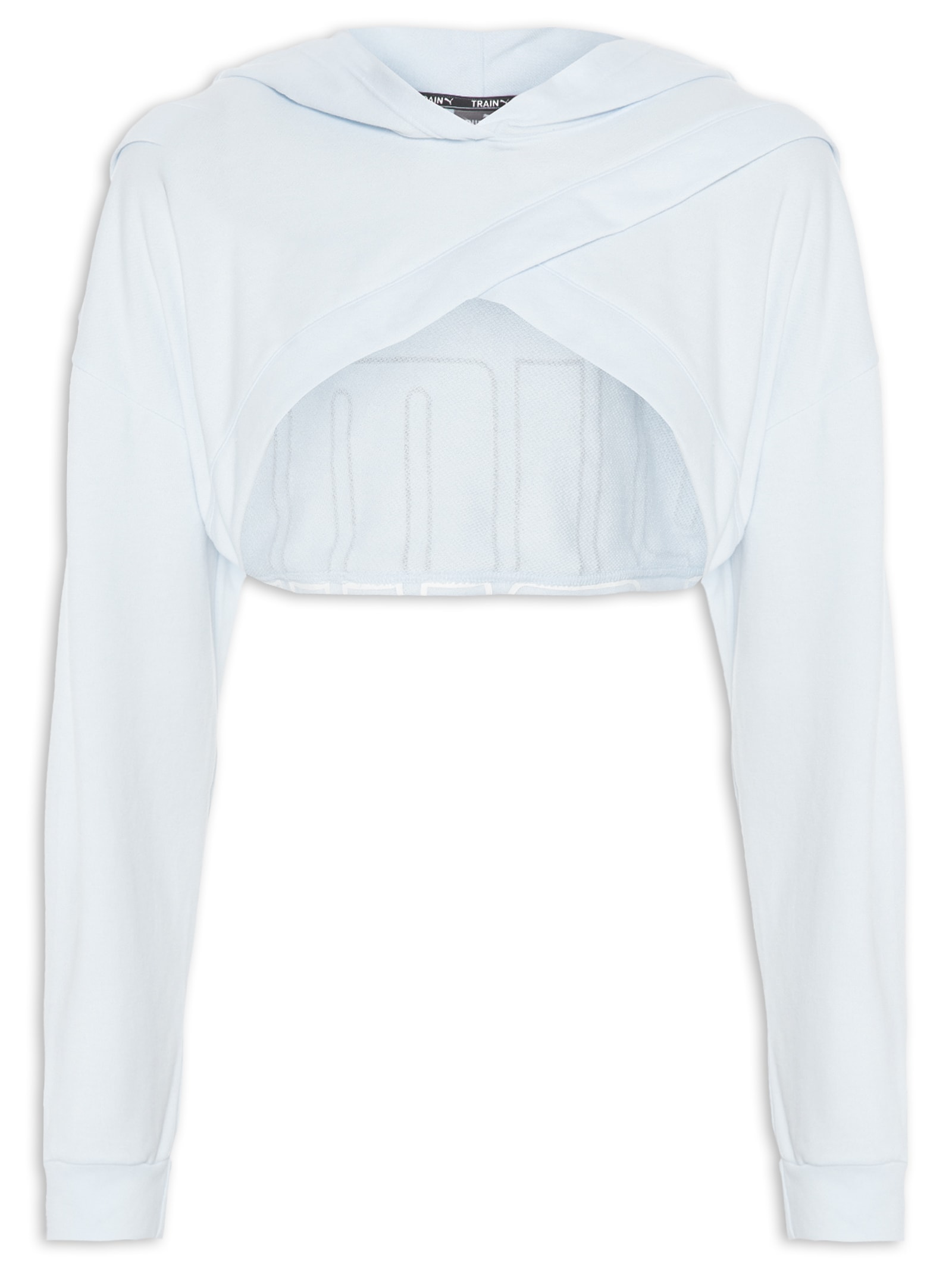 Blusa Feminina Fit Move Cropped Hoodie Azul Puma