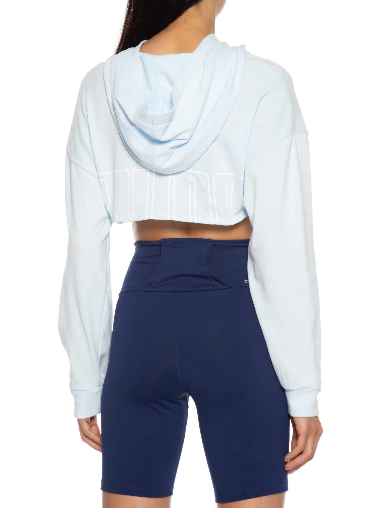 Blusa Feminina Fit Move Cropped Hoodie Azul Puma