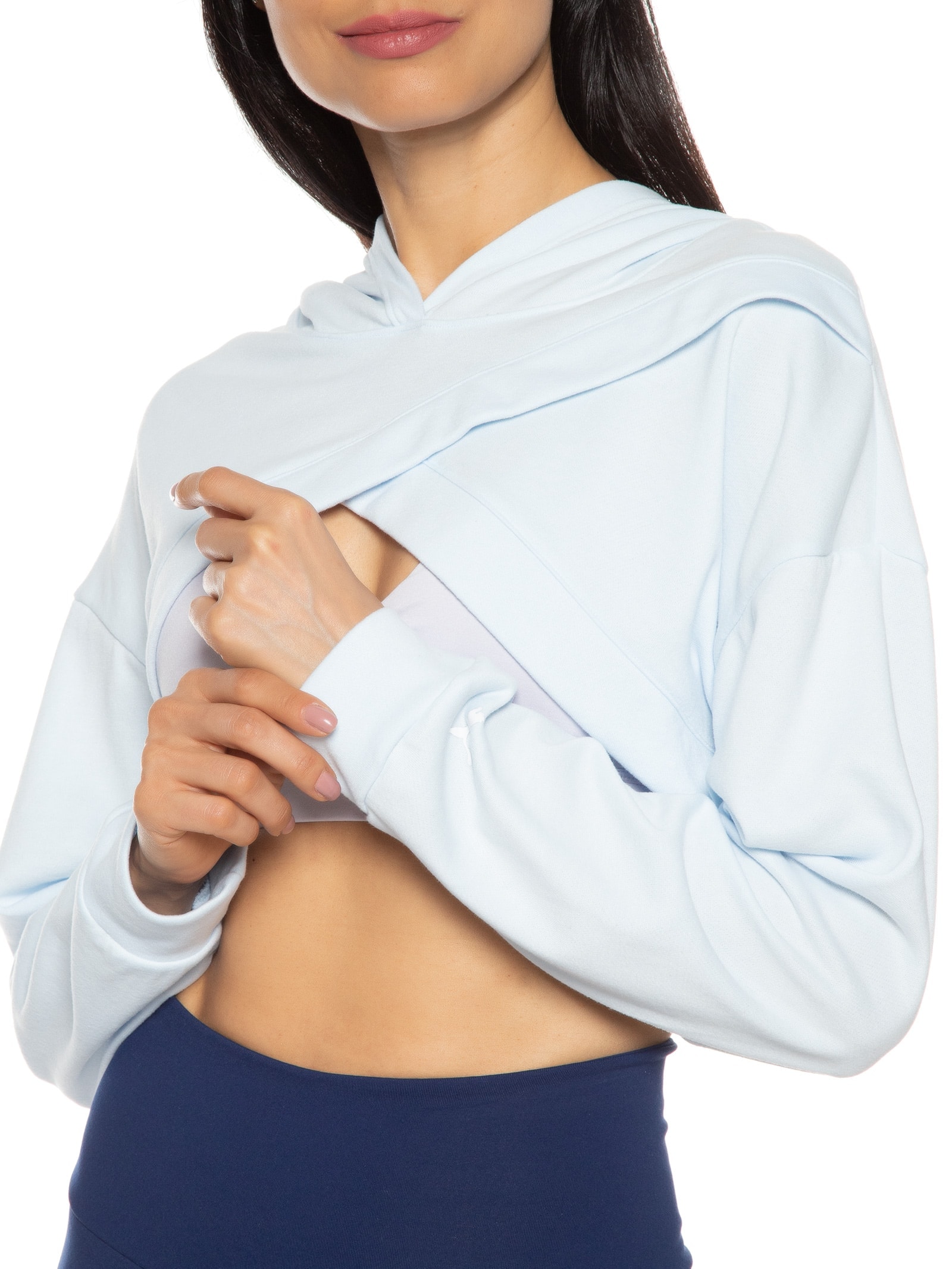 Blusa Feminina Fit Move Cropped Hoodie Azul Puma
