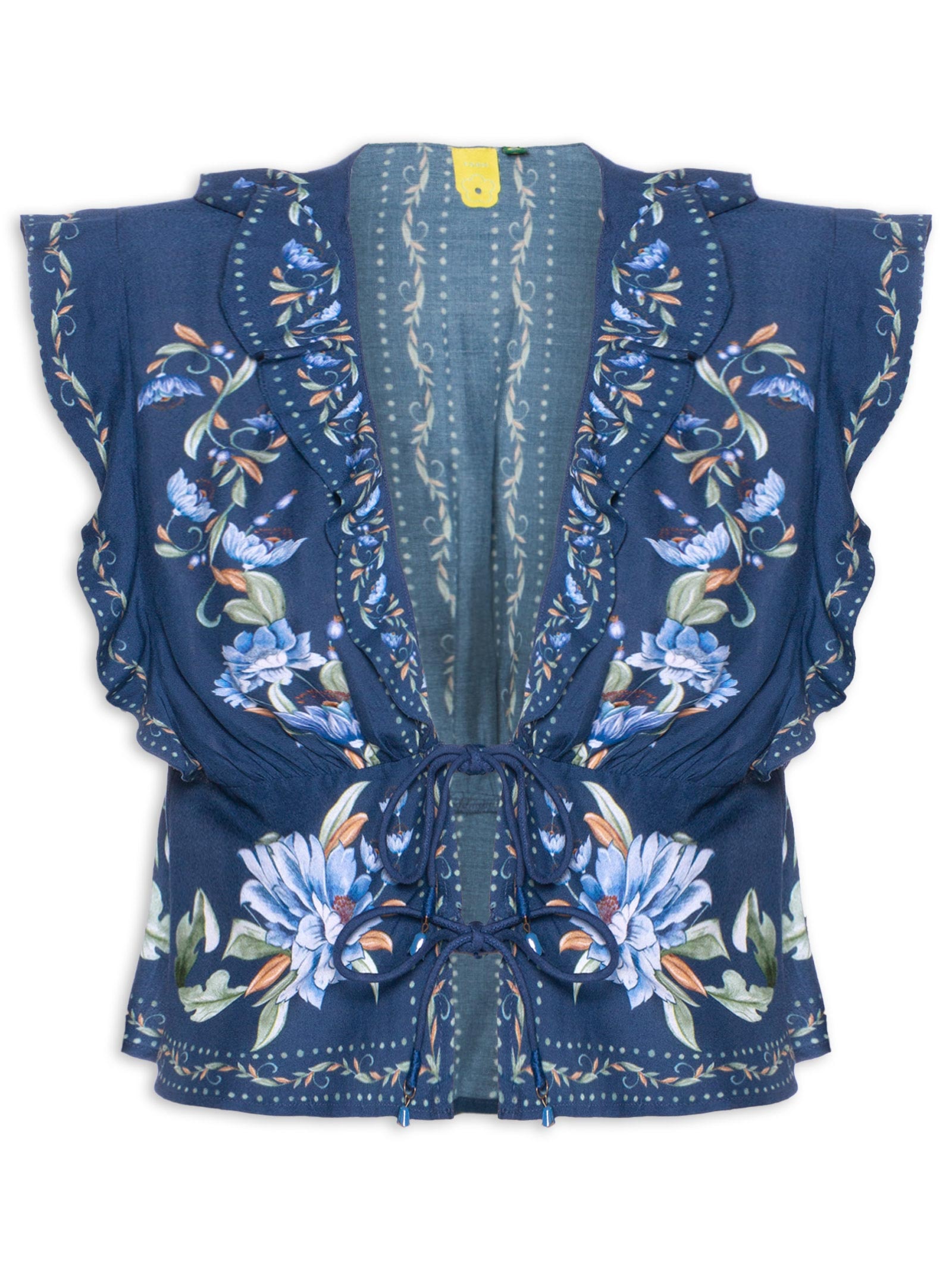 Blusa Feminina Floral Ana Azul Farm