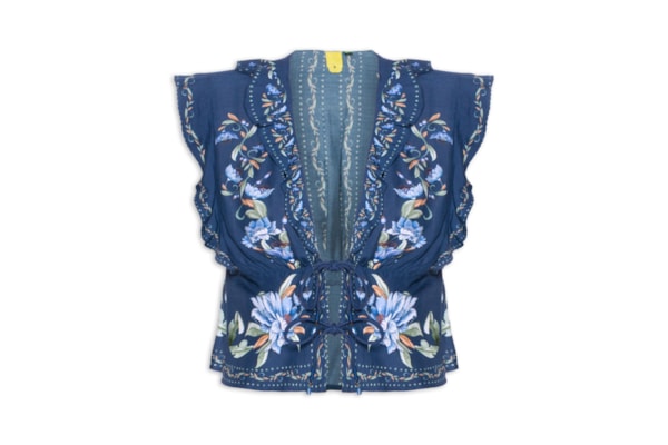 Blusa Feminina Floral Ana - Azul