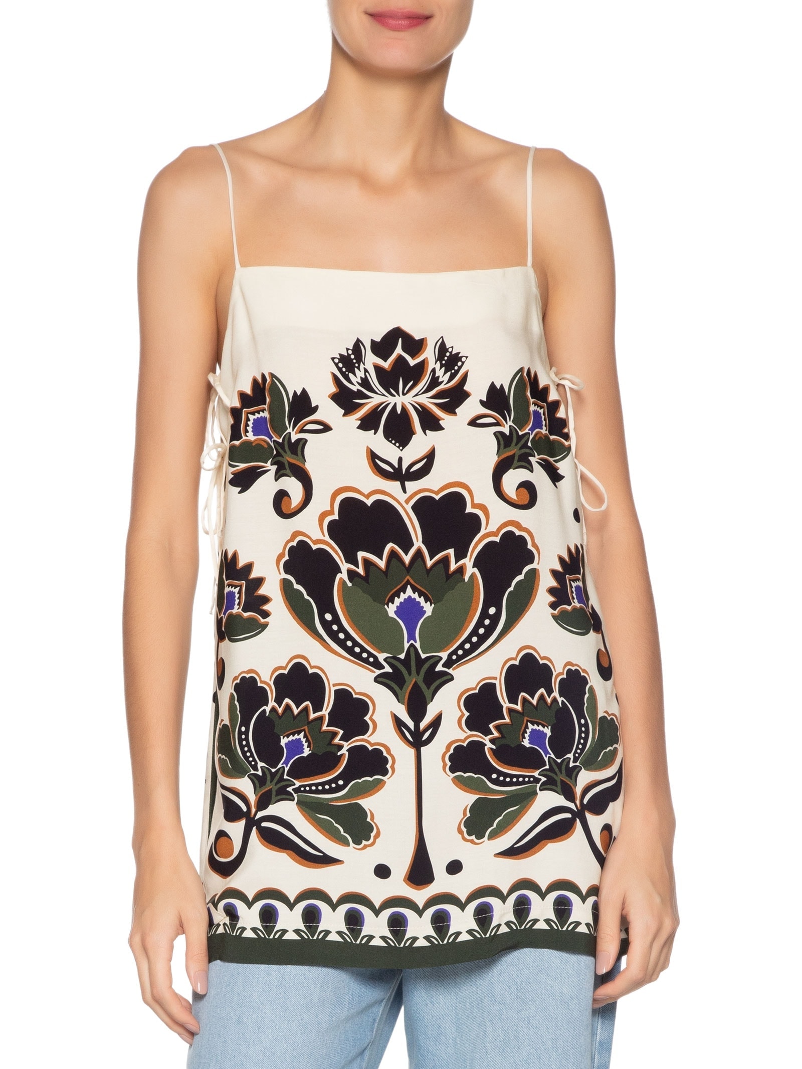 Blusa Feminina Floral Arabesque Bege Farm