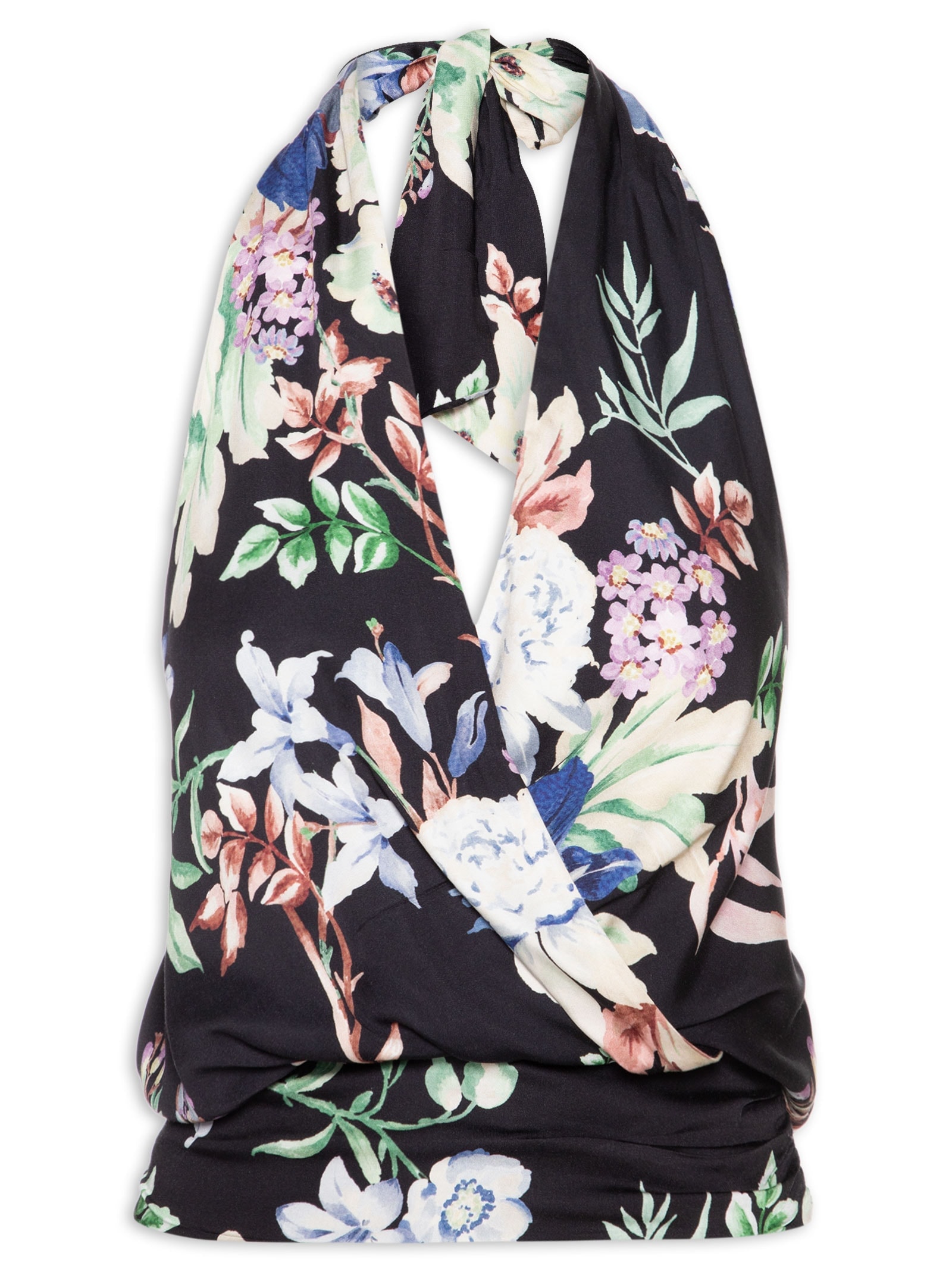 Blusa Feminina Floral Leni Preto Farm