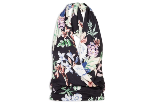 Blusa Feminina Floral Leni - Preto