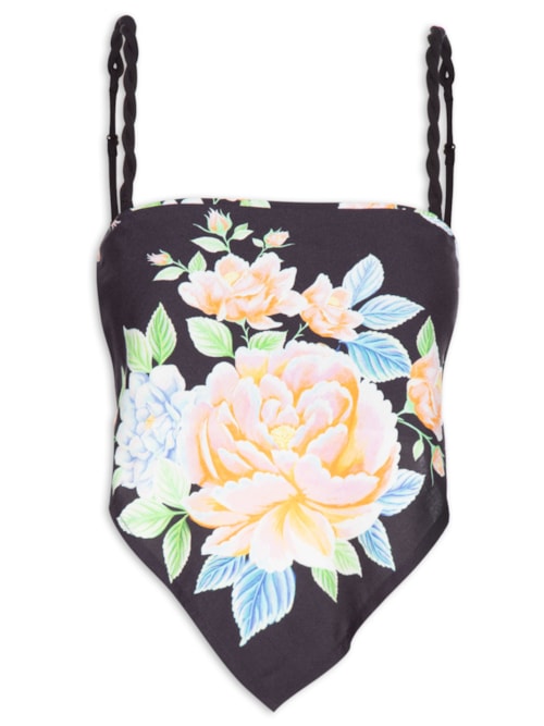 Blusa Feminina Floral Sofia – Preto