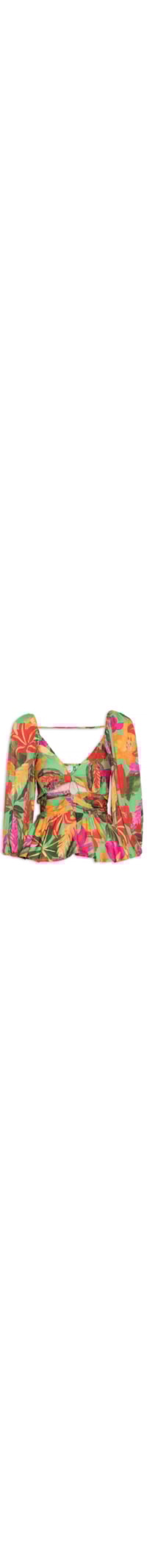 Blusa Feminina Floral Tropical - Verde