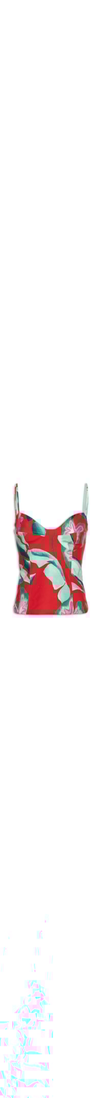 Blusa Feminina Folhagem De Verão - Vermelho