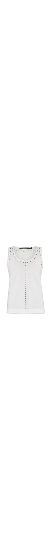 Blusa Feminina Fraldada Tachas - Off White
