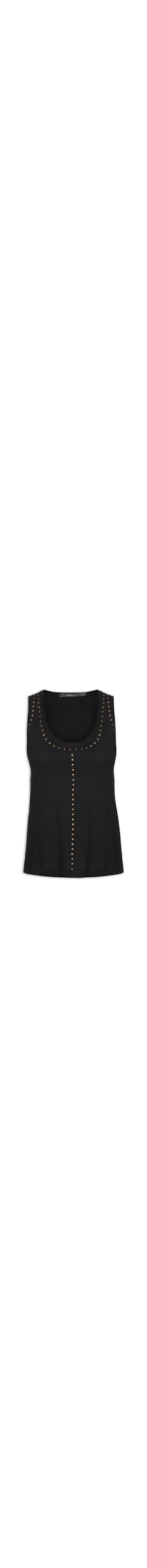 Blusa Feminina Fraldada Tachas - Preto