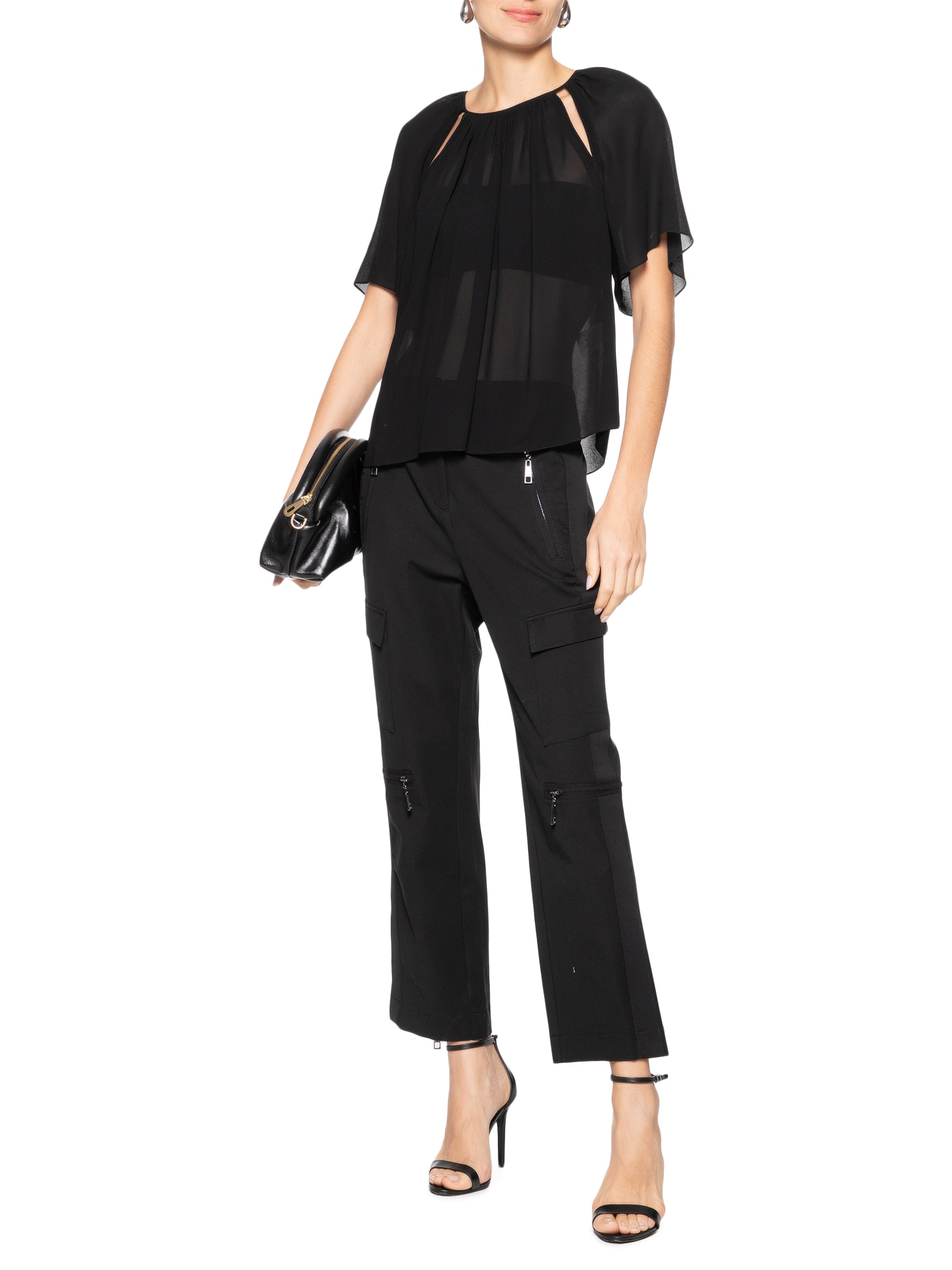 Blusa Feminina Franzida Vivos Preto Animale