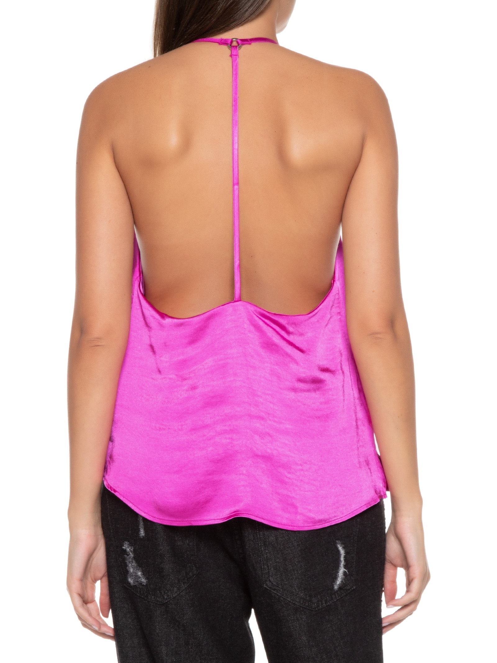 Blusa Feminina Frente Única De Alça Rosa Lança Perfume