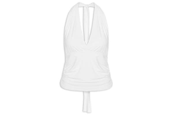 Blusa Feminina Frente Única Em Poliamida - Branco