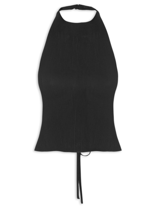 Blusa Feminina Frente Única Plissada – Preto