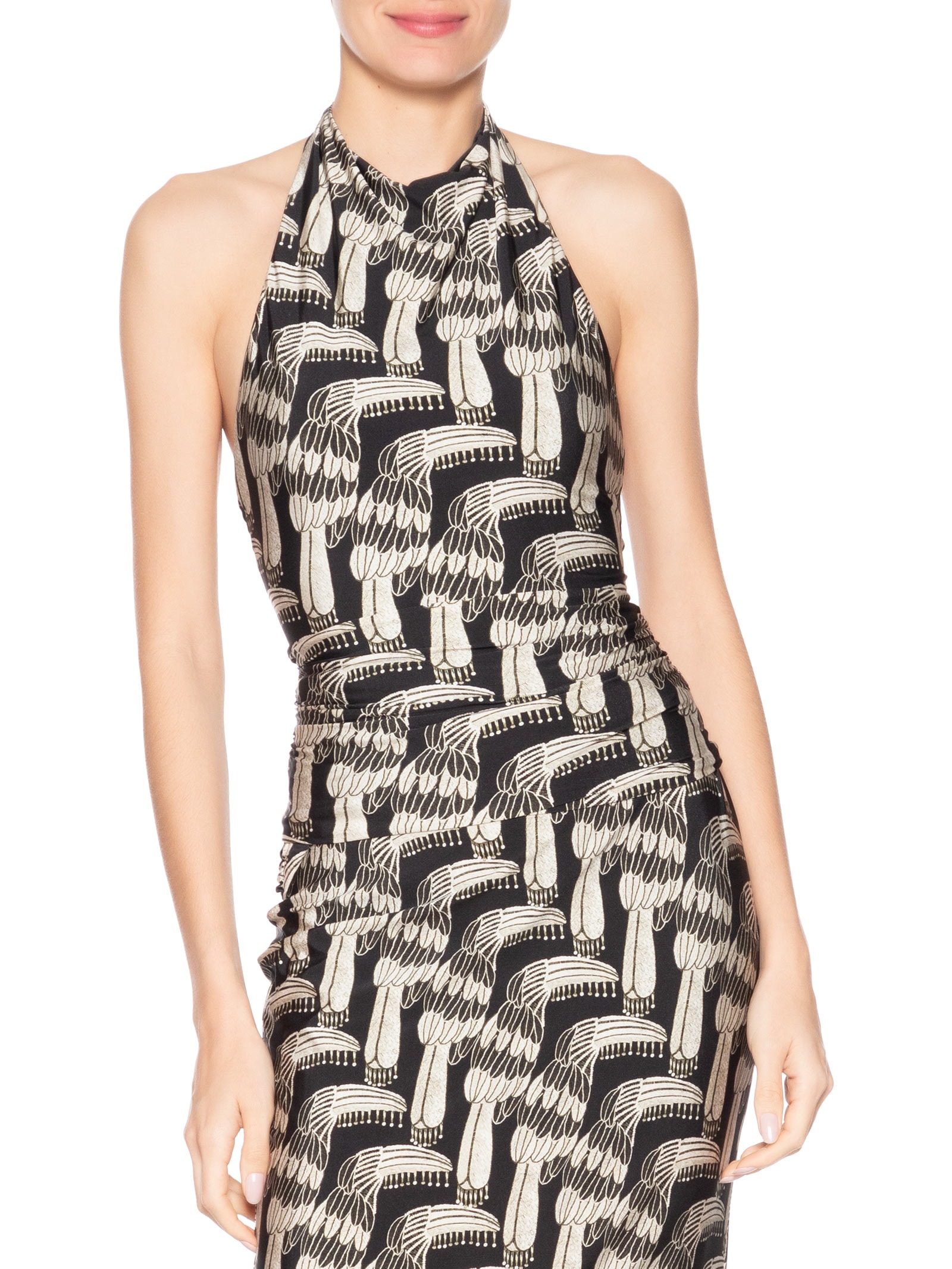 Blusa feminina Frente Única Tucanário Preta Farm