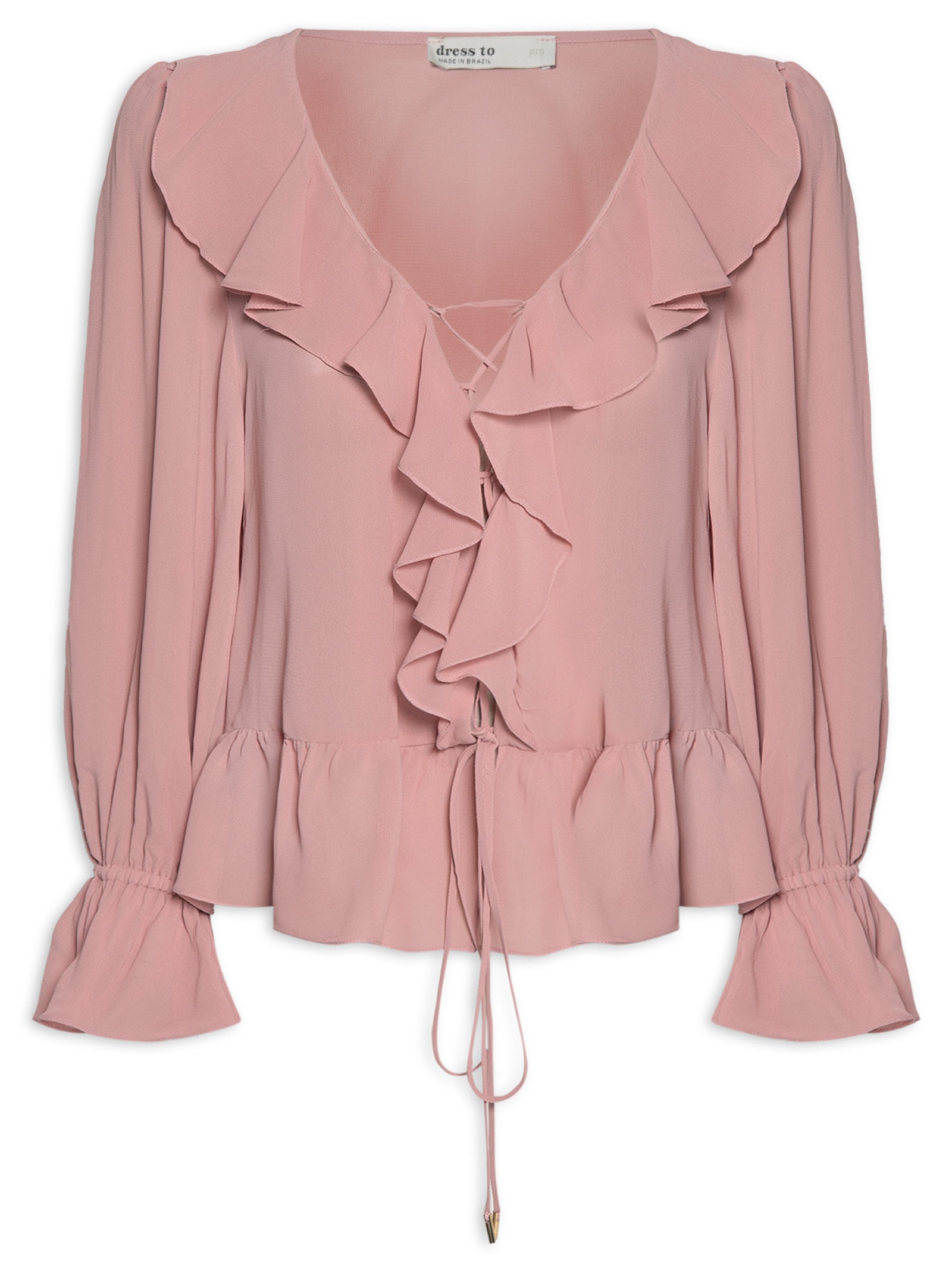 Blusa Feminina Ggt Babados Rosa Dress To