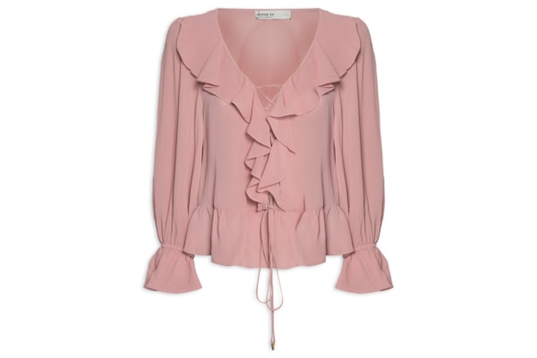 Blusa Feminina Ggt Babados - Rosa